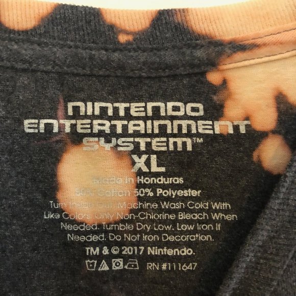 NINTENDO T SHIRT BLEACH DYED PLAY STATION GAMER - Picture 3 of 4